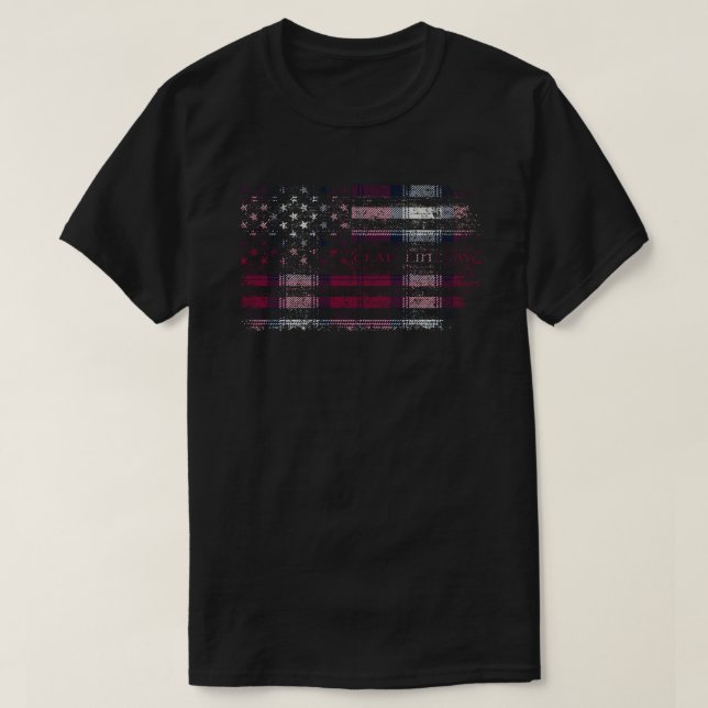 Klan Lindsay Dress Dance Scottish tartan US flagga T Shirt (Design framsida)