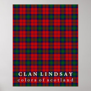 Klan Lindsay Färg of Scotland Tartan Poster