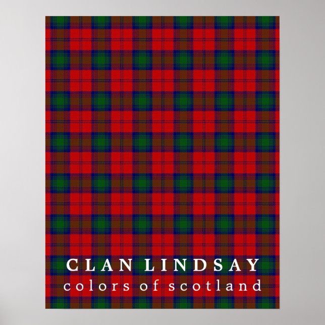 Klan Lindsay Färg of Scotland Tartan Poster (Framsidan)