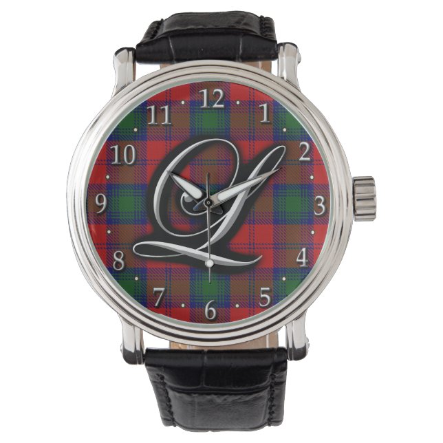 Klan Lindsay Lindsey Brev L Monogram Tartan Armbandsur (Framsida)
