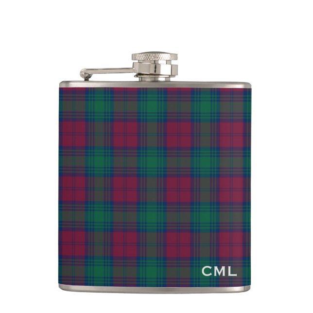 Klan Lindsay Tartan Monogrammed Fickplunta (Framsidan)