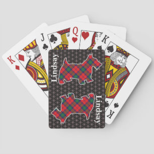 Klan Lindsay Tartan Scottish Terrier Casinokort