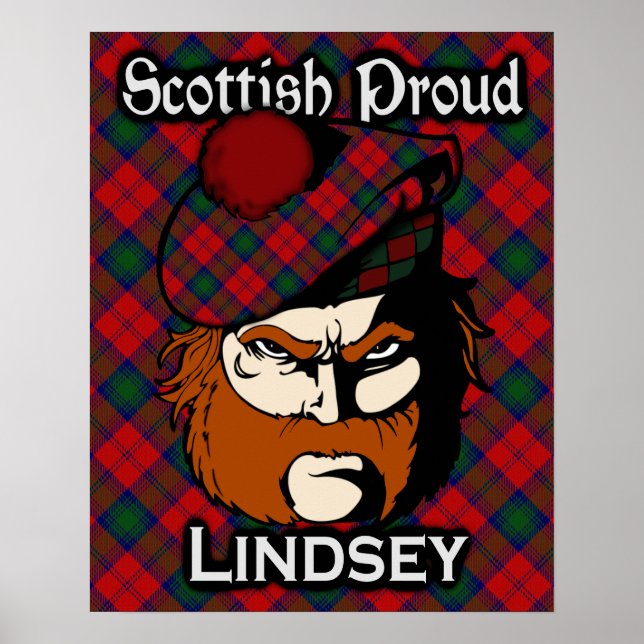 Klan Lindsey Lindsay Scottish Tartan Poster (Framsidan)