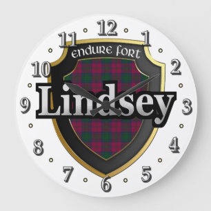 Klan Lindsey Tartan Scottish Dream Clock Stor Klocka