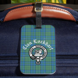 Klan Lockhart Vapensköld Badge & Tartan Bagagebricka