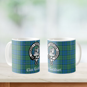 Klan Lockhart Vapensköld Badge & Tartan Kaffemugg