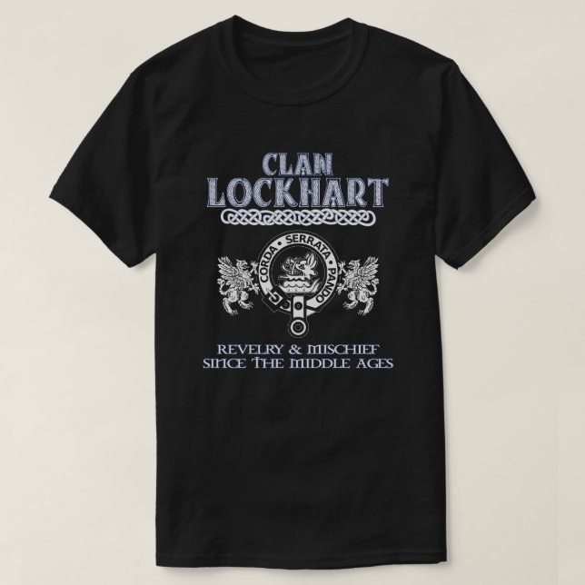 Klan Lockhart vapensköld Scottish klans Scottish S T Shirt (Design framsida)