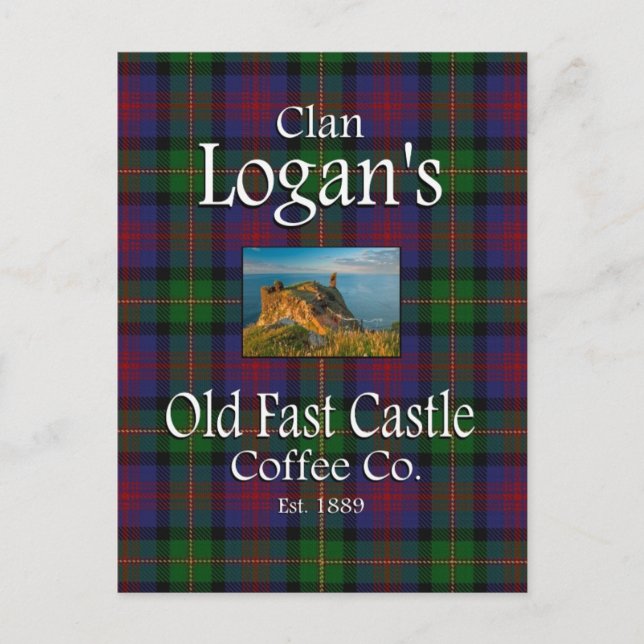 Klan Logan's Old Fast Castle Coffee Co. Vykort (Framsida)