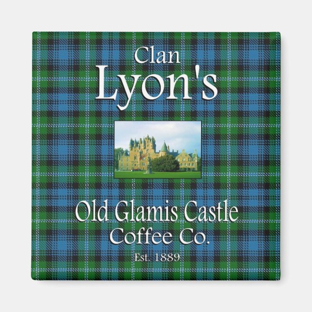 Klan Lyons gamla Glamis Castle Coffee Co. Magnet (Framsidan)