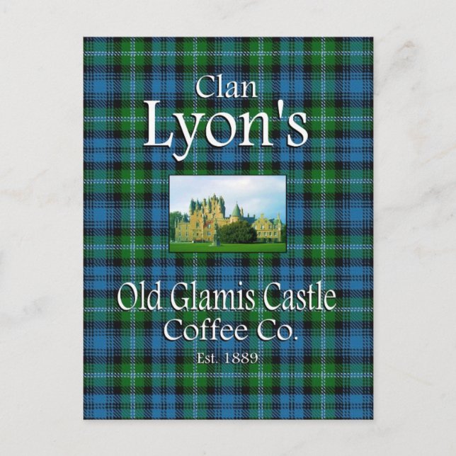 Klan Lyons gamla Glamis Castle Coffee Co. Vykort (Framsida)
