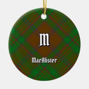 Klan MacAlister av Glenbarr Hunting Tartan Julgransprydnad Keramik