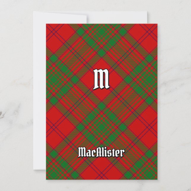 Klan MacAlister av Glenbarr Tartan Inbjudningar (Framsida)