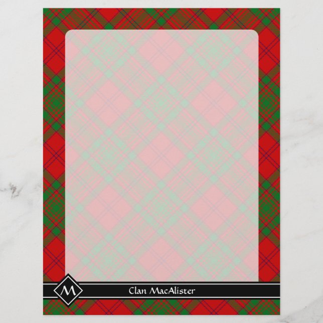 Klan MacAlister av Glenbarr Tartan Reklamblad (Framsidan)
