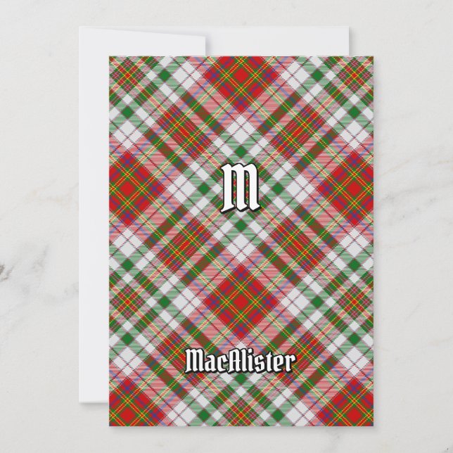 Klan MacAlister Dress Tartan-inbjudan Inbjudningar (Framsida)