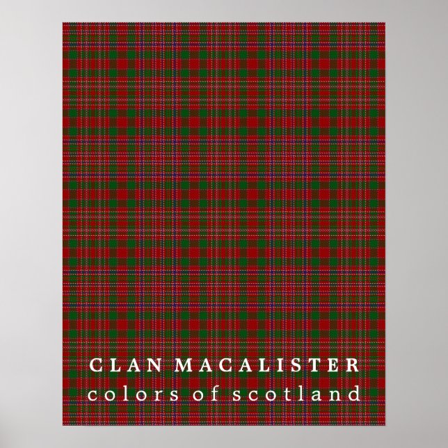 Klan MacAlister Färg av Scotland Tartan Poster (Framsidan)