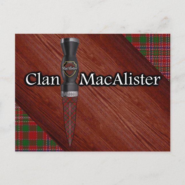 Klan MacAlister Tartan Sgian Dubh Blade Vykort (Framsida)