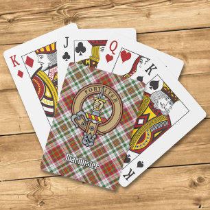 Klan MacAlister-Vapensköld över Dress Tartan Casinokort
