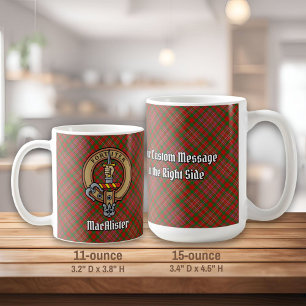 Klan MacAlister-Vapensköld över Tartan Kaffemugg