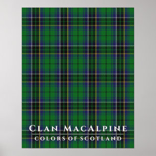 Klan MacAlpine Färg of Scotland Hunting Tartan Poster