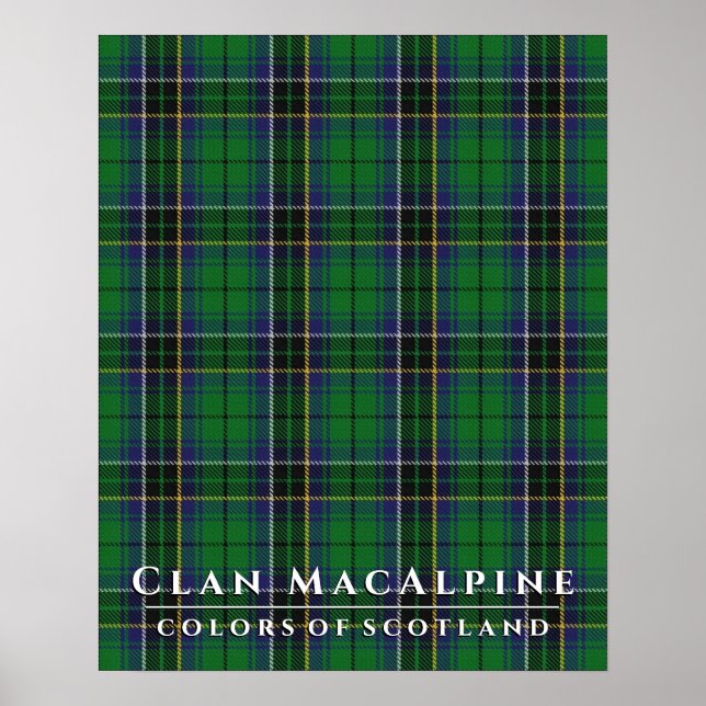 Klan MacAlpine Färg of Scotland Hunting Tartan Poster (Framsidan)