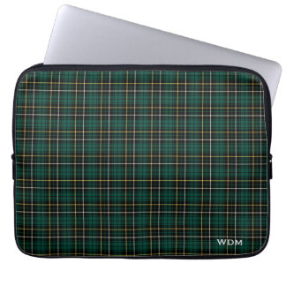 Klan MacAlpine Tartan Mörk grönt Play Monogrammed Laptop Fodral