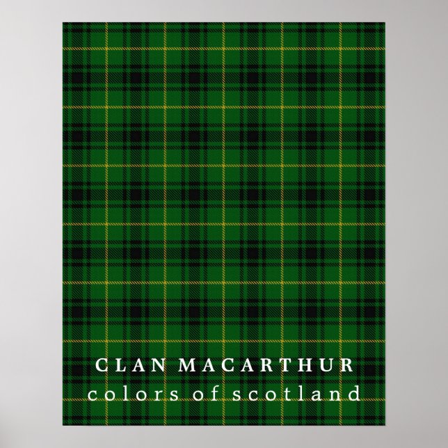 Klan MacArthur Färg av Scotland Tartan Poster (Framsidan)