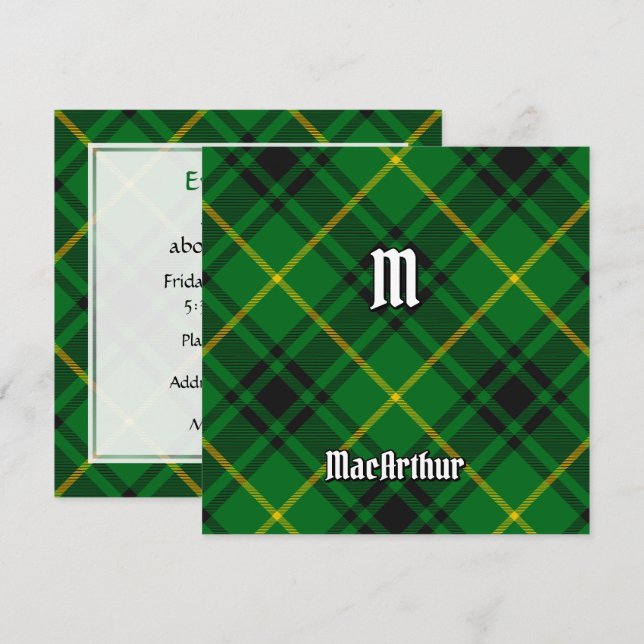 Klan MacArthur Tartan Inbjudningar (Fram/baksida)