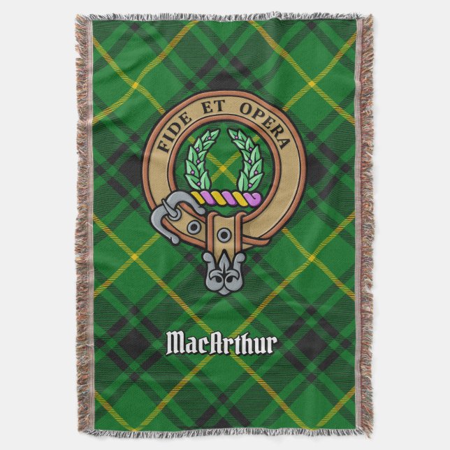 Klan MacArthur vapen över tartan Filt (Framsidan Vertikal)