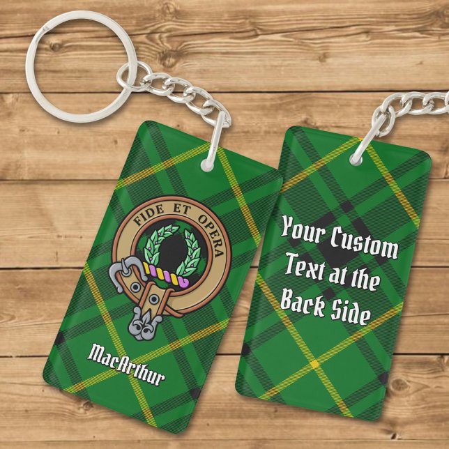 Klan MacArthur Vapensköld över Tartan (Skapare uppladdad)