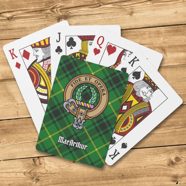 Klan MacArthur Vapensköld över Tartan Casinokort (Skapare uppladdad)
