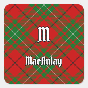 Klan MacAulay Tartan Square Sticker Fyrkantigt Klistermärke