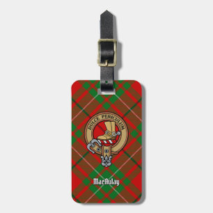 Klan MacAulay-Vapensköld över Tartan Bagagebricka