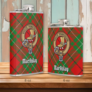 Klan MacAulay-Vapensköld över Tartan Fickplunta
