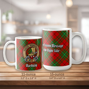 Klan MacAulay-Vapensköld över Tartan Kaffemugg