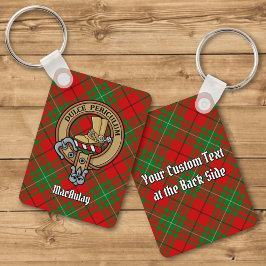 Klan MacAulay-Vapensköld över Tartan Keychain Nyckelring