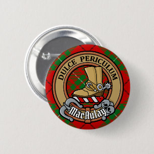 Klan MacAulay-Vapensköld över Tartan Knapp