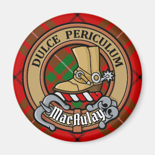 Klan MacAulay-Vapensköld över Tartan Magnet