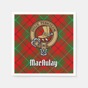 Klan MacAulay-Vapensköld över Tartan Pappersservett