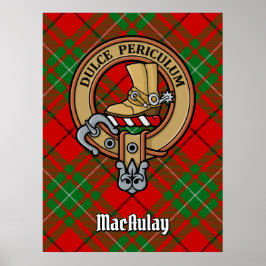 Klan MacAulay-Vapensköld över Tartan Poster