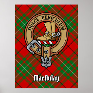 Klan MacAulay-Vapensköld över Tartan Poster