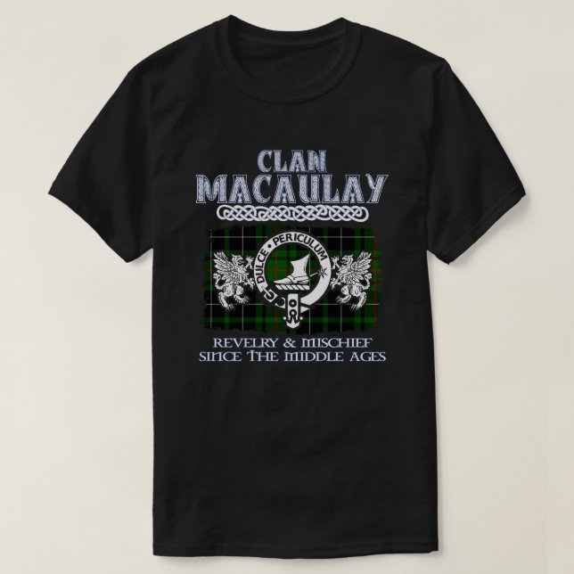 Klan MacAulay vapensköld Scottish klans Scottish S T Shirt (Design framsida)