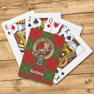 Klan MacAulay-Vapenskölden över Tartan-uppspelning Casinokort