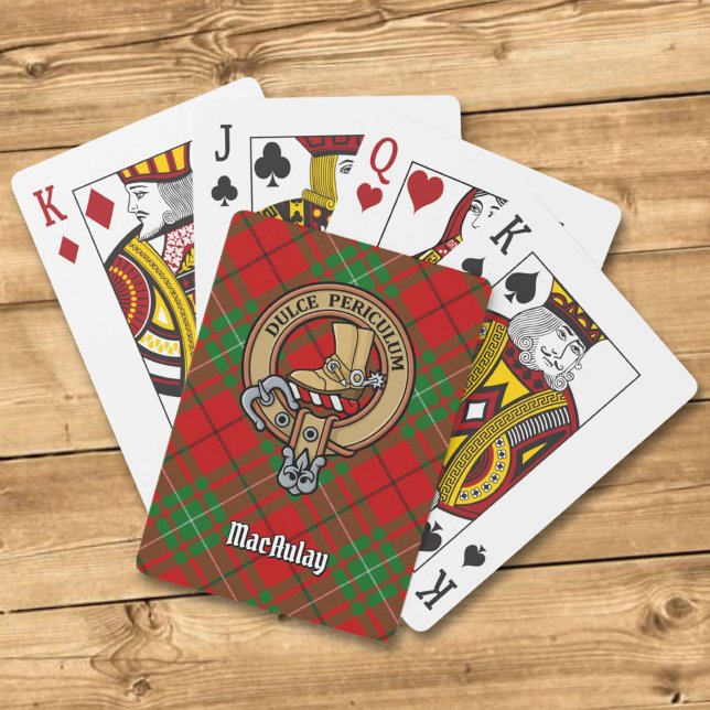 Klan MacAulay-Vapenskölden över Tartan-uppspelning Casinokort (Skapare uppladdad)