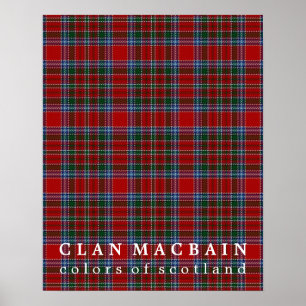 Klan MacBain Färg of Scotland Tartan Poster