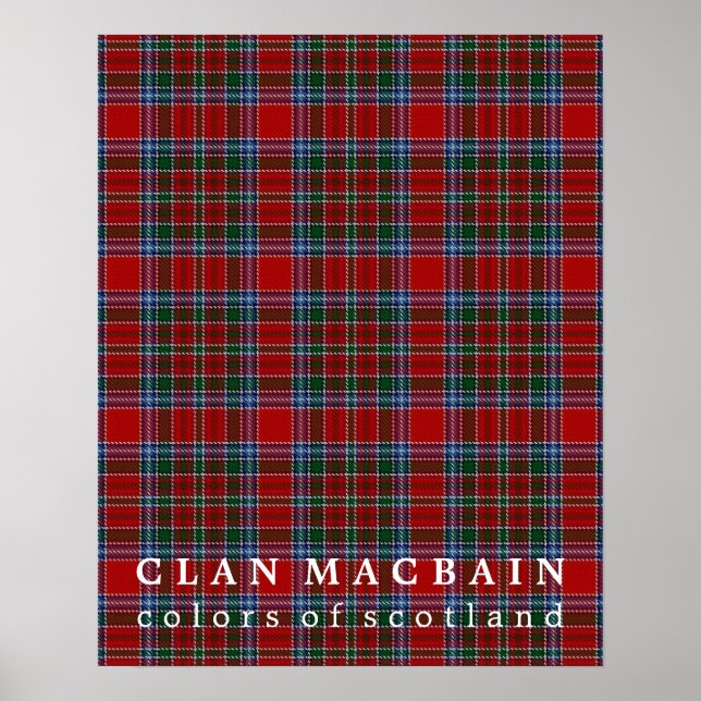 Klan MacBain Färg of Scotland Tartan Poster (Framsidan)