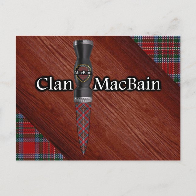 Klan MacBain Tartan Sgian Dubh Blade Vykort (Framsida)