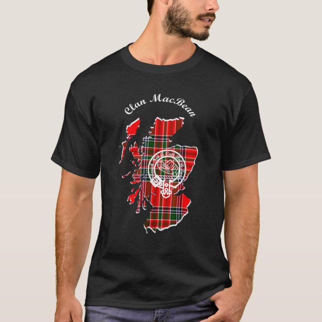Klan MacBean-efternamn efternamn Scottish Tartan K T Shirt (Framsida)
