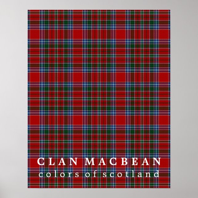 Klan MacBean Färg av Scotland Tartan Poster (Framsidan)