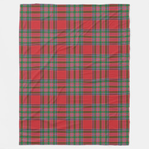 Klan MacBean Pput Red Grönt Tartan Check Mönster Fleecefilt