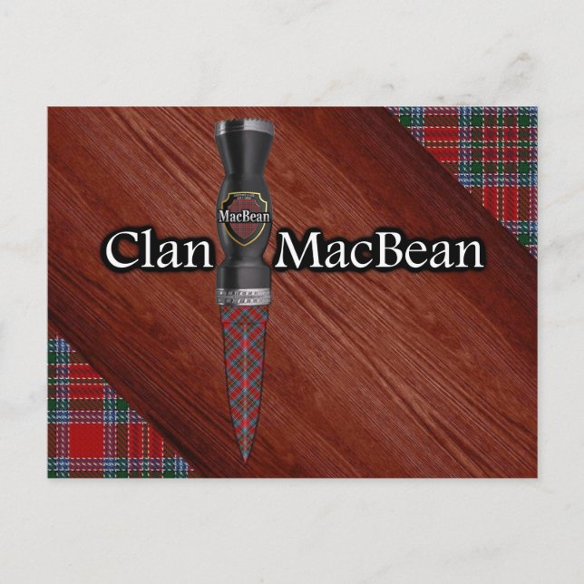 Klan MacBean Tartan Sgian Dubh Blade Vykort (Framsida)